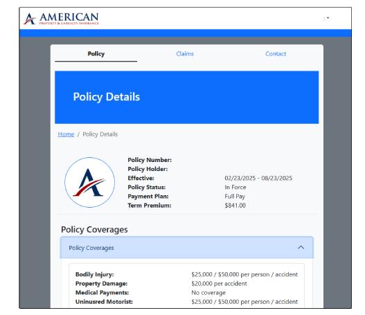 American Property & Casualty customer portal
